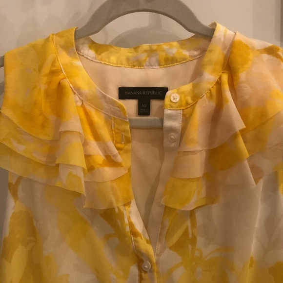 Banana Republic Yellow Floral Ruffle Dress - Picture 4 of 8